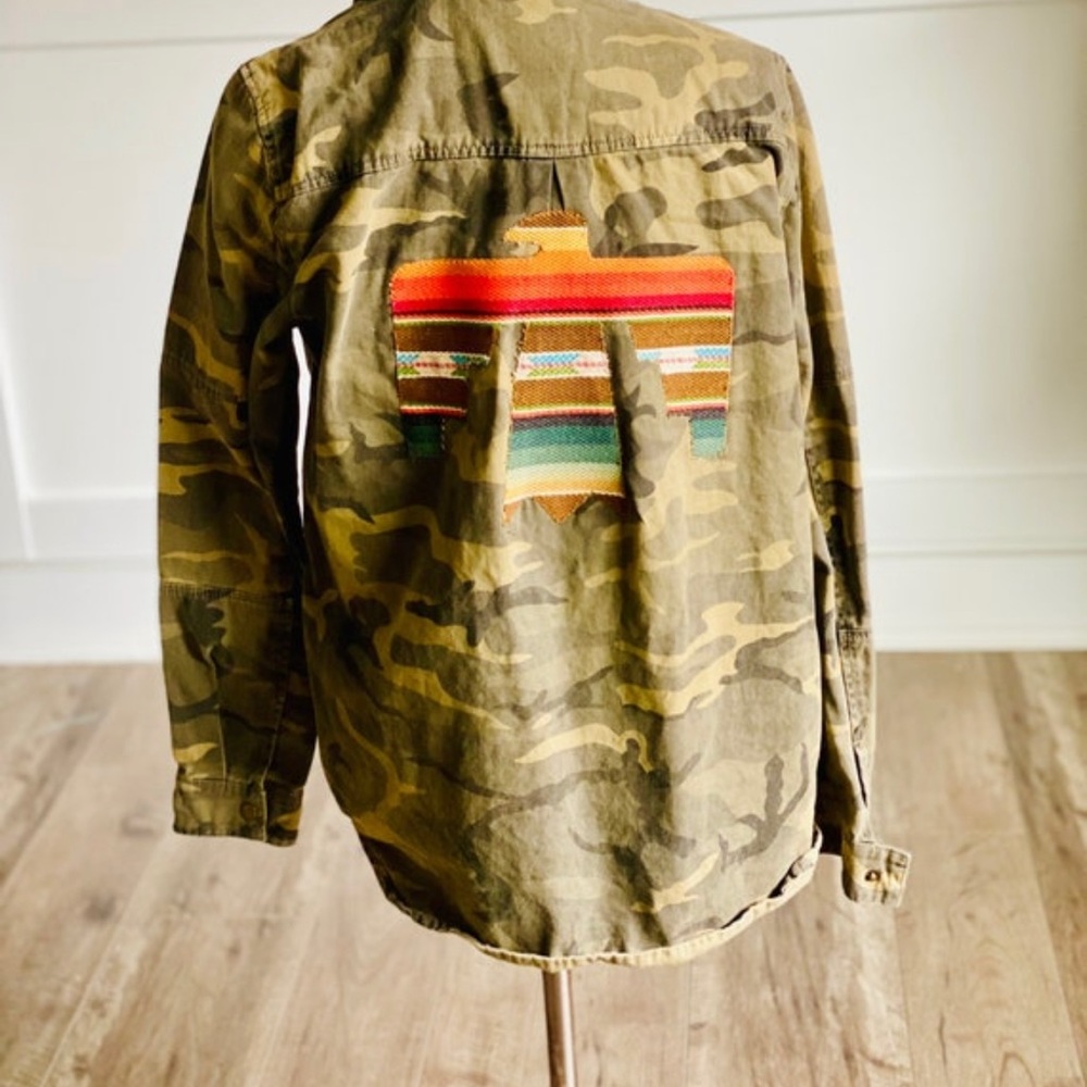 Camouflage Serape Thunderbird Shirt Jacket
